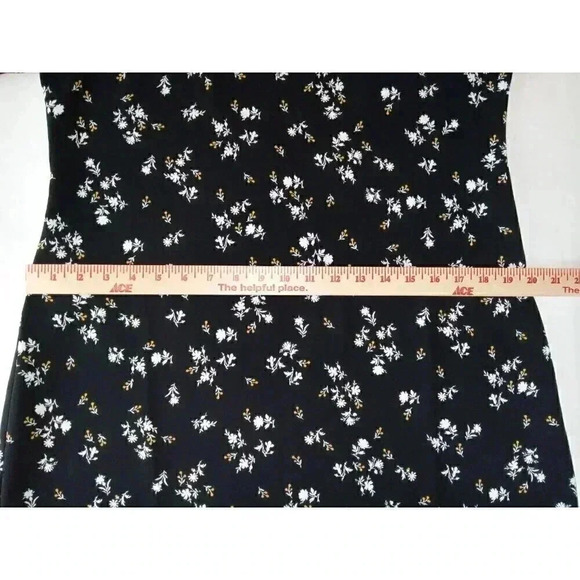 Ann Taylor Womens A-Line Dress Black Floral Button Loop Long Sleeve Size 8 - Picture 11 of 13